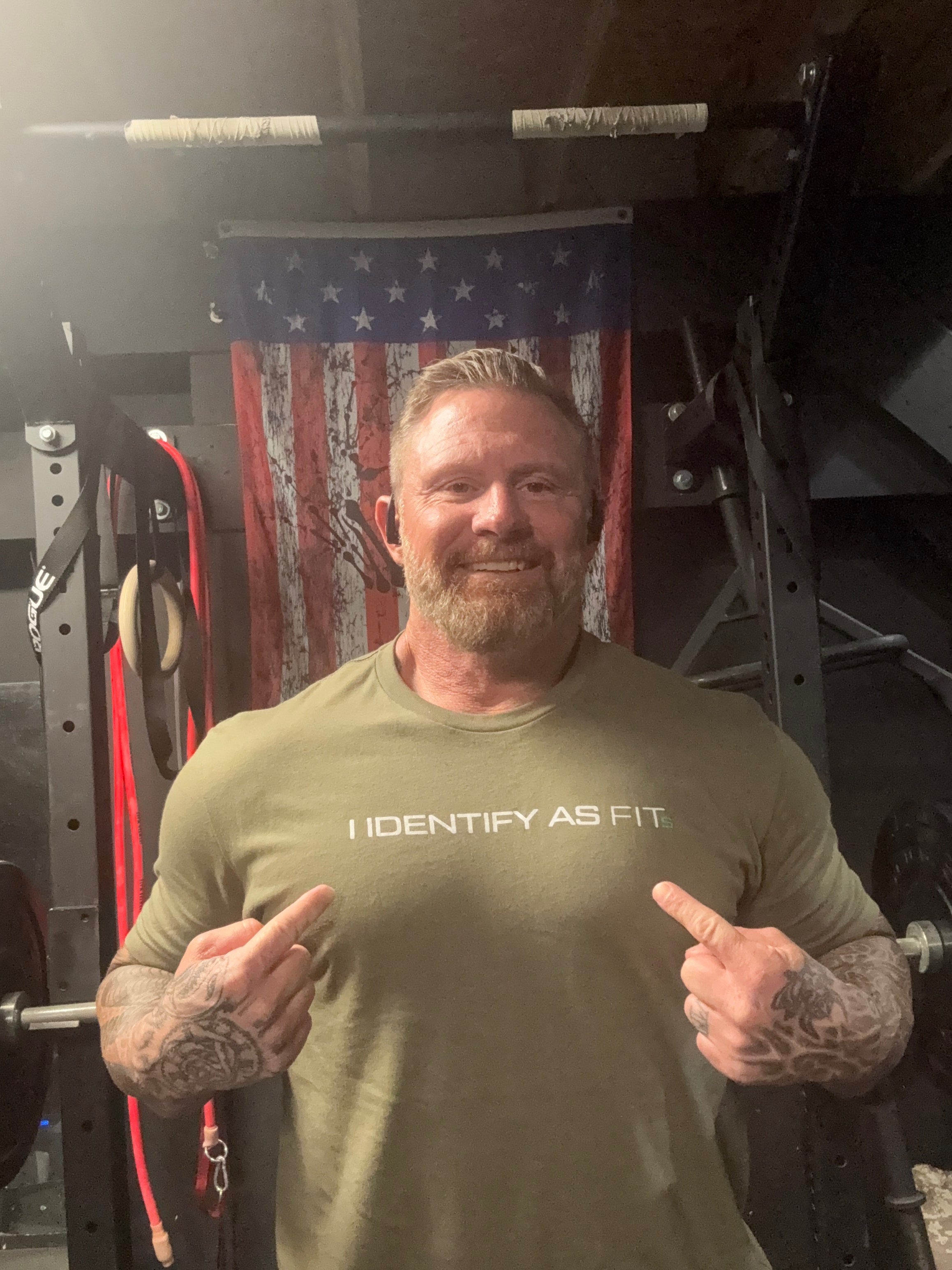 “I IDENTIFY AS FIT” Tee – Green (Ray ‘Cash’ Care Signature Series)