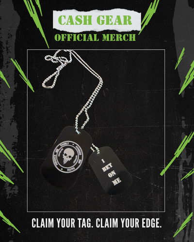 Conquer Skull & “I BET ON ME” Dog Tags